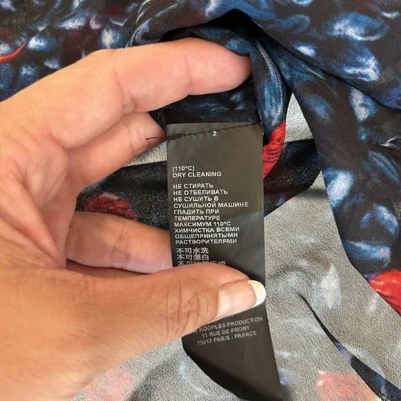 THE KOOPLES Womens Poison Roses Floral-Print Shirt Blouse Size Large ($268) - Picture 9 of 9